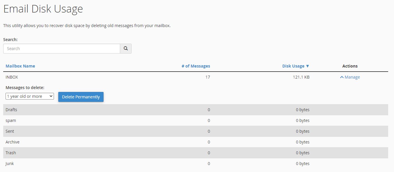 email disk usage