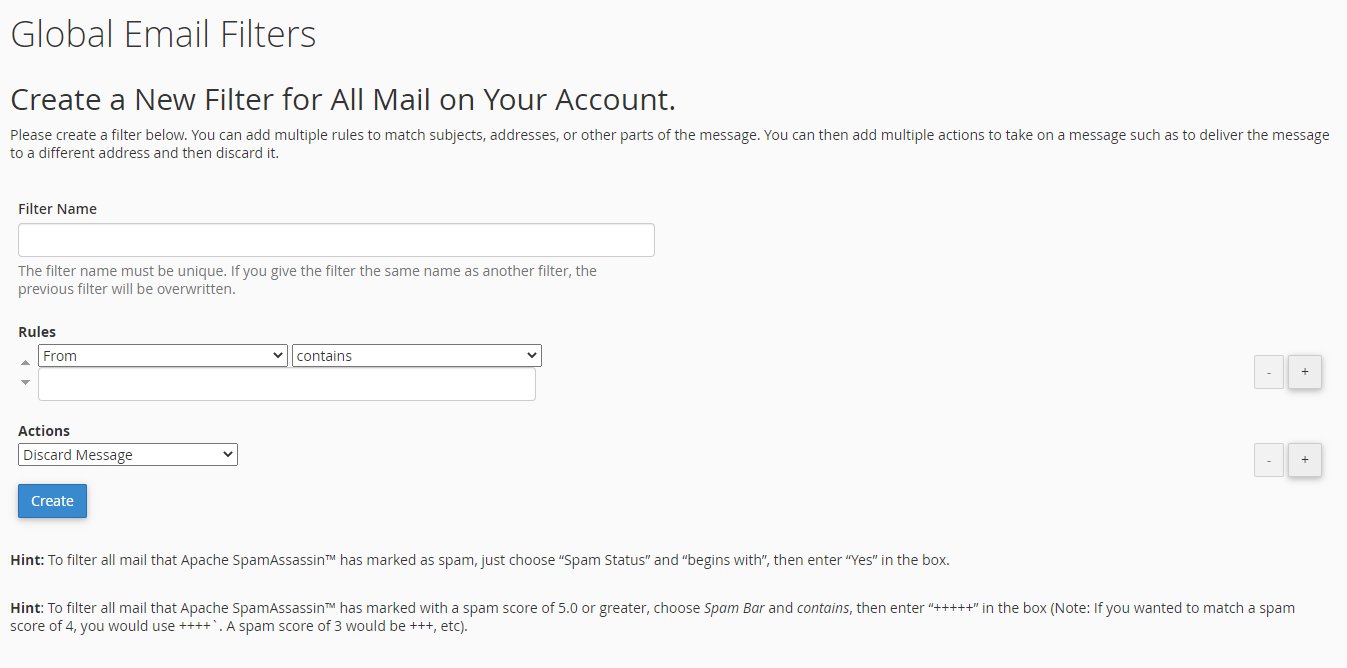 email global filters